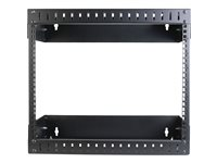 StarTech.com 8U 19" Wall Mount Network Rack, Adjustable Depth 12-20" 2 Post Open Frame Server Room Rack for AV/Data/ IT Communication/Computer Equipment/Switch with Cage Nuts & Screws - 8U Adjustable Rack (RK812WALLOA) - rack - 8U RK812WALLOA