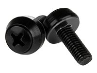 StarTech.com M6 x 12mm - Screws - 50 Pack, Black - M6 Mounting Screws for Server Rack & Cabinet (CABSCREWSM6B) - skruvsats CABSCREWSM6B