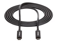 StarTech.com Thunderbolt 3 Cable - 6 ft / 2m - 4K 60Hz - 40Gbps - USB C to USB C Cable - Thunderbolt 3 USB Type C Charger (TBLT3MM2MA) - Thunderbolt-kabel - 24 pin USB-C till 24 pin USB-C - 2 m TBLT3MM2MA