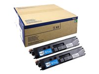 Brother TN329C - 2-pack - cyan - original - tonerkassett TN329CTWIN