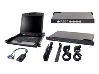 APC 2x1x16 IP KVM with APC 17" Rack LCD - KVM-konsol - 17" - med 8 USB VM KVM Server Modules KVM-BN001