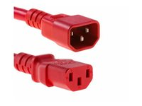 MicroConnect - förlängningskabel för ström - IEC 60320 C14 till power IEC 60320 C13 - 3 m PE040630RED