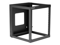 StarTech.com 12U Hinged Open Frame Wall Mount Server Rack - 4 Post 22 in. Depth Network Equipment Rack Cabinet - 140 lbs capacity (RK1219WALLOH) - rack - 12U RK1219WALLOH