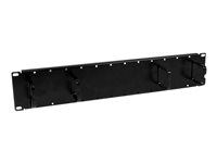 StarTech.com 2U Double-Sided Horizontal Cable Management Panel with Finger Duct & D-Ring Hooks - Rack Cable Organizer / Manager (CMPNL2U) - rackpanel för kabelhantering - 2U CMPNL2U