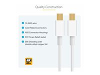 StarTech.com 1m 3ft White Mini DisplayPort 1.2 Cable M/M - Mini DisplayPort 4k w/ HBR2 support - Mini DP to Mini DP Cable 1 meter, 3 feet (MDPMM1MW) - DisplayPort-kabel - 1 m MDPMM1MW