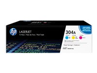 HP 304A - 3-pack - gul, cyan, magenta - original - LaserJet - tonerkassett (CF372AM) CF372AM