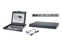 APC 2x1x16 Digital KVM with APC 17" Rack LCD Monitor Keyboard Mouse - KVM-konsol - 17" - med 8 CAT5/IP KVM PS/2 Server Modules AP5606