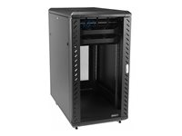 StarTech.com 18U 19" Server Rack Cabinet, 4 Post Adjustable Depth (6-32")Locking Knock Down Network/Computer Equipment Enclosure, Mobile with Glass Door & Casters, HP ProLiant ThinkServer - Data Rack Enclosure (RK1836BKF) - rack - 18U RK1836BKF